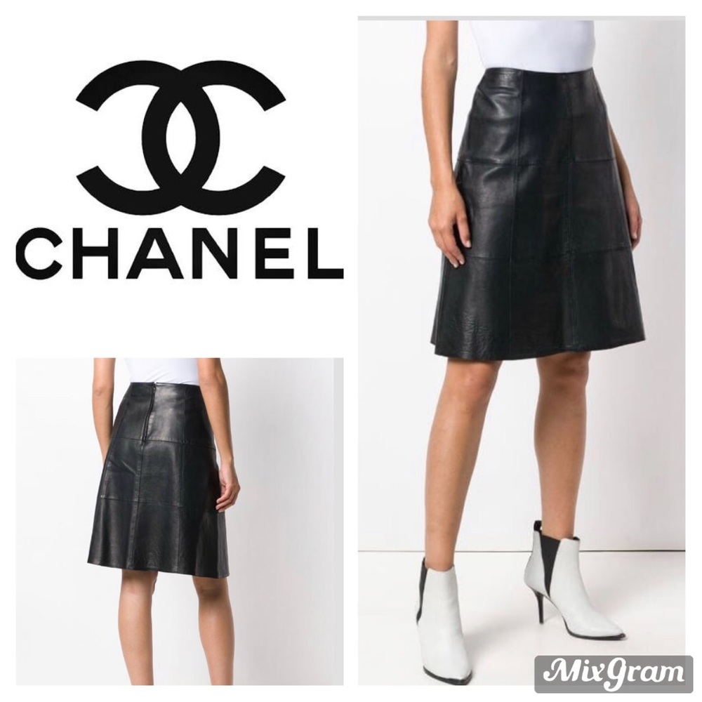 Chanel Lambskin Leather A-line Skirt - Picture 7 of 7